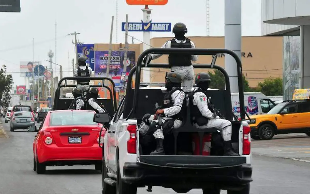 Elementos de la Guardia Nacional en la ciudad de Durango